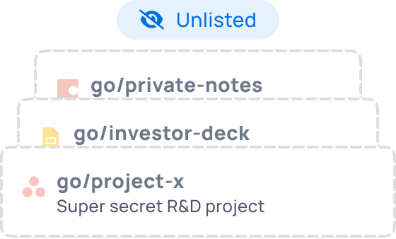 Unlisted links